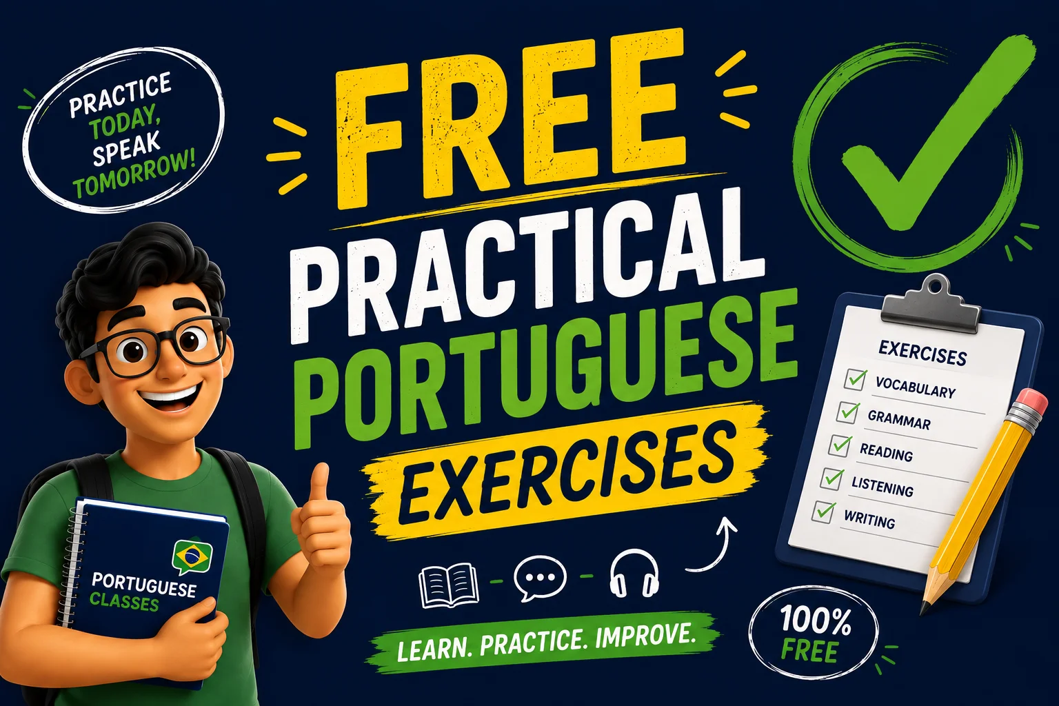 Free Practical Brazilian Portuguese Exercises for Beginners