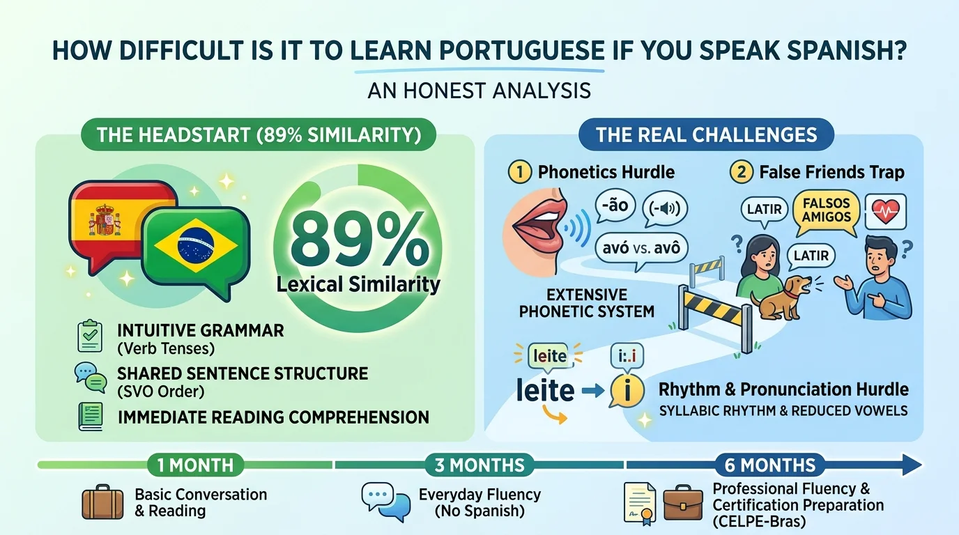 How hard is it to learn Portuguese if you speak Spanish?
