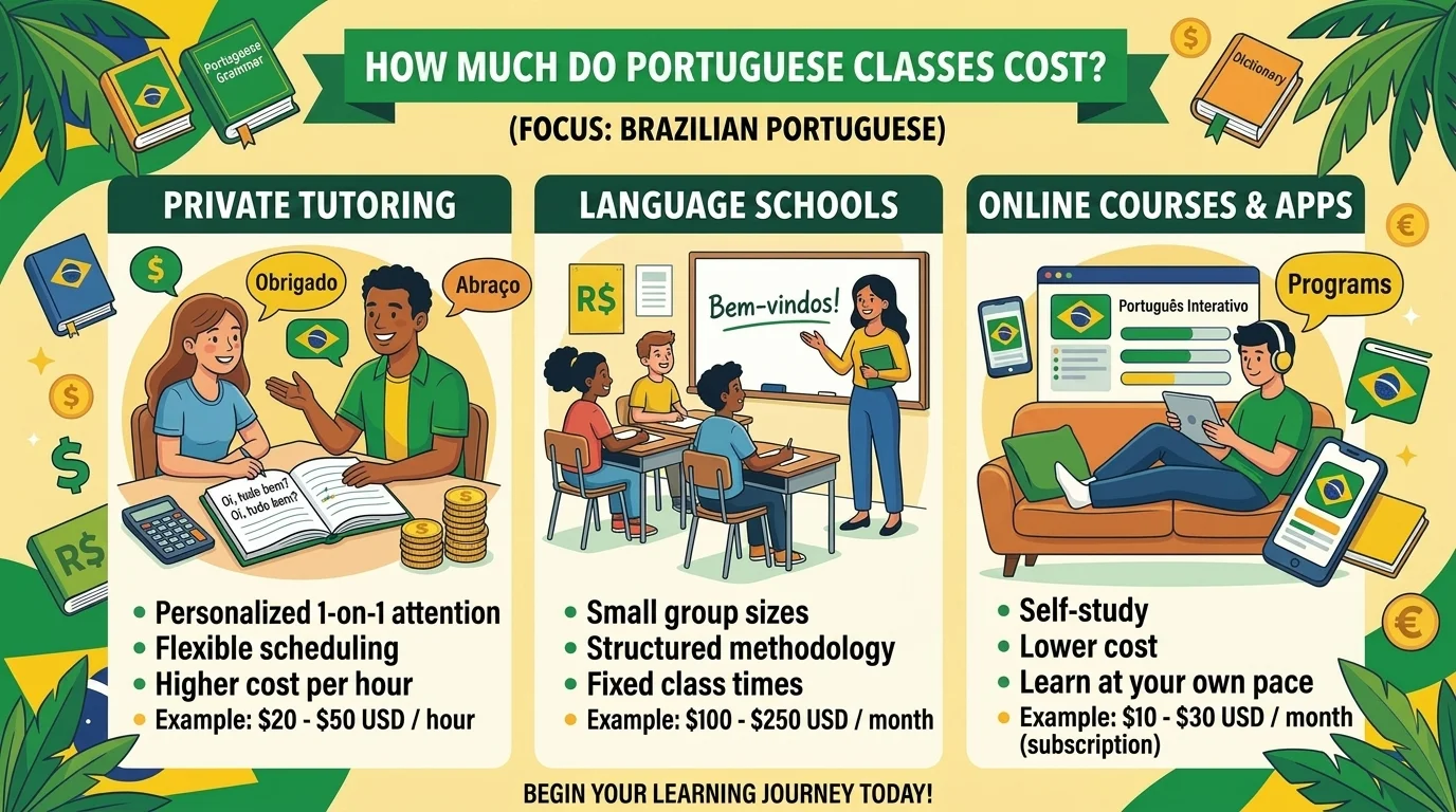 How much does a Portuguese class cost?